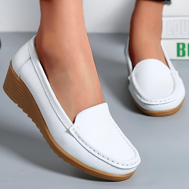 Leather Shoes For Women Flats  - đánh giá và giá Women'S Shoes Loafers Black