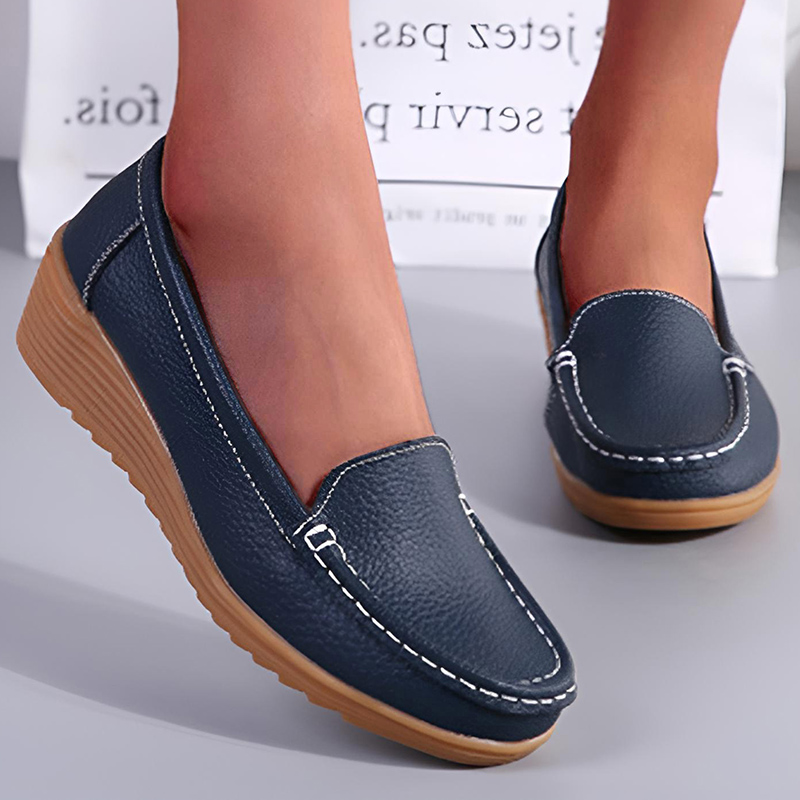 Leather Shoes For Women Flats  - đánh giá và giá Women'S Shoes Loafers Black