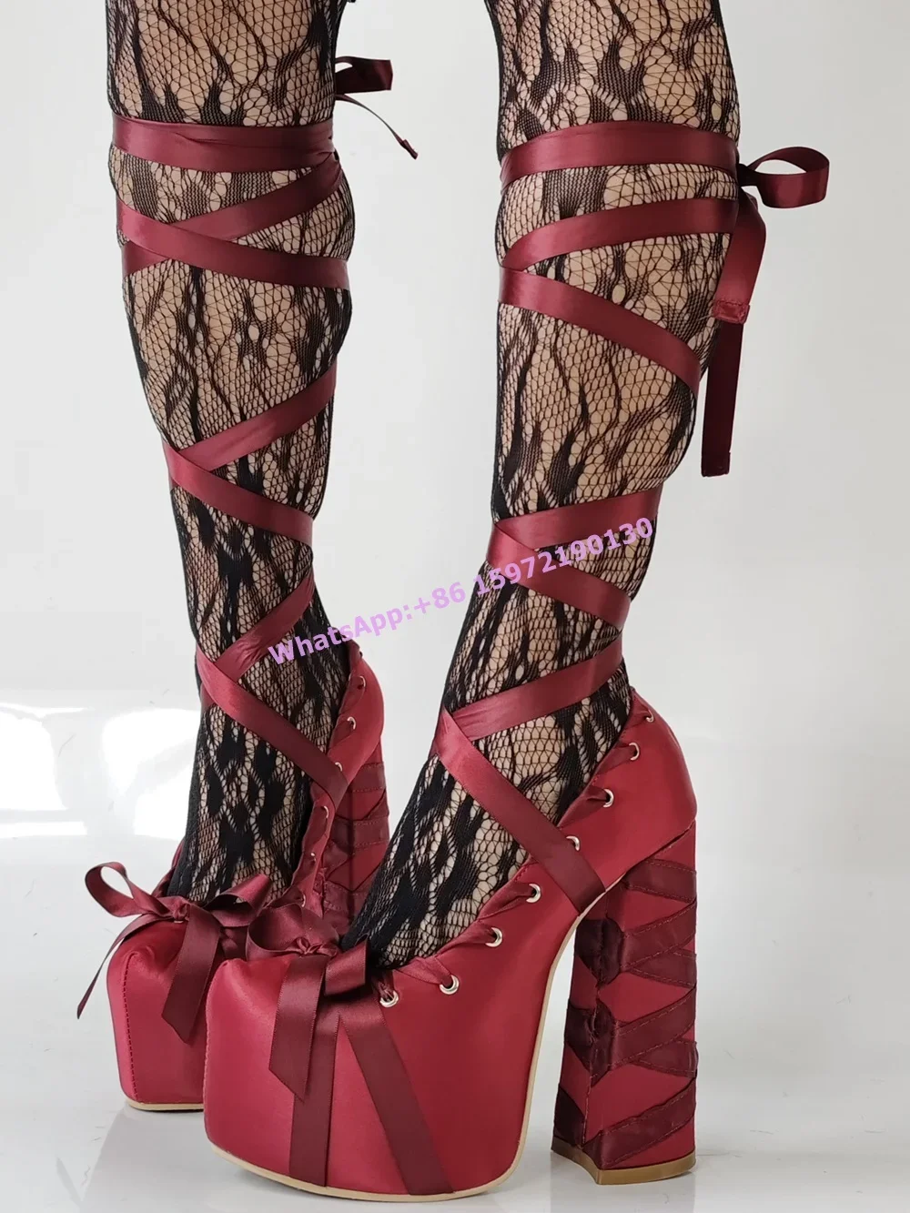 Red Satin Ribbon Platform Pump - đánh giá và giá Ribbon Tie Heel