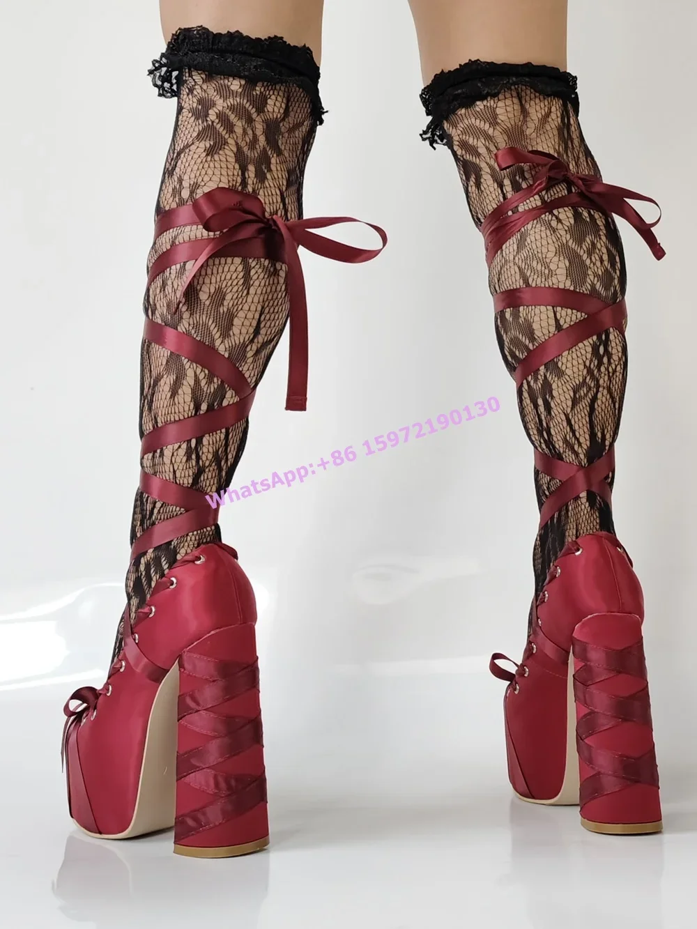 Red Satin Ribbon Platform Pump - đánh giá và giá Ribbon Tie Heel