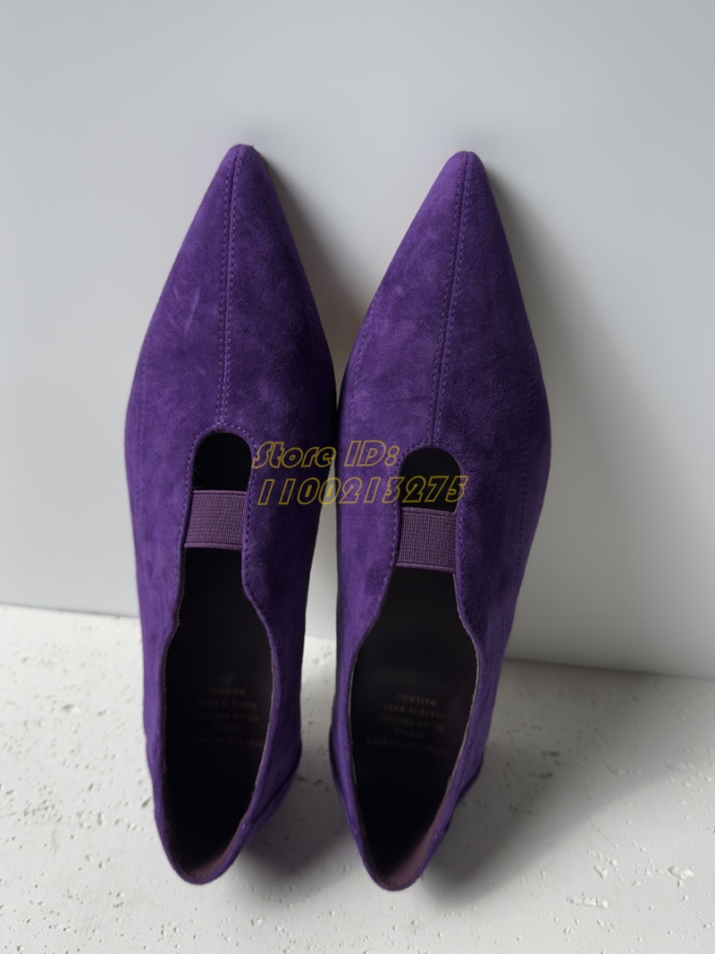 Purple Suede Pointy Toe Pumps  - đánh giá và giá Pointed Toe Flat