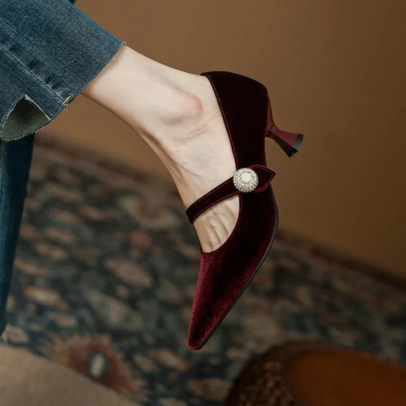 Wine Red Pointed Toe Mary Jane - đánh giá và giá Mary Jane Shoes