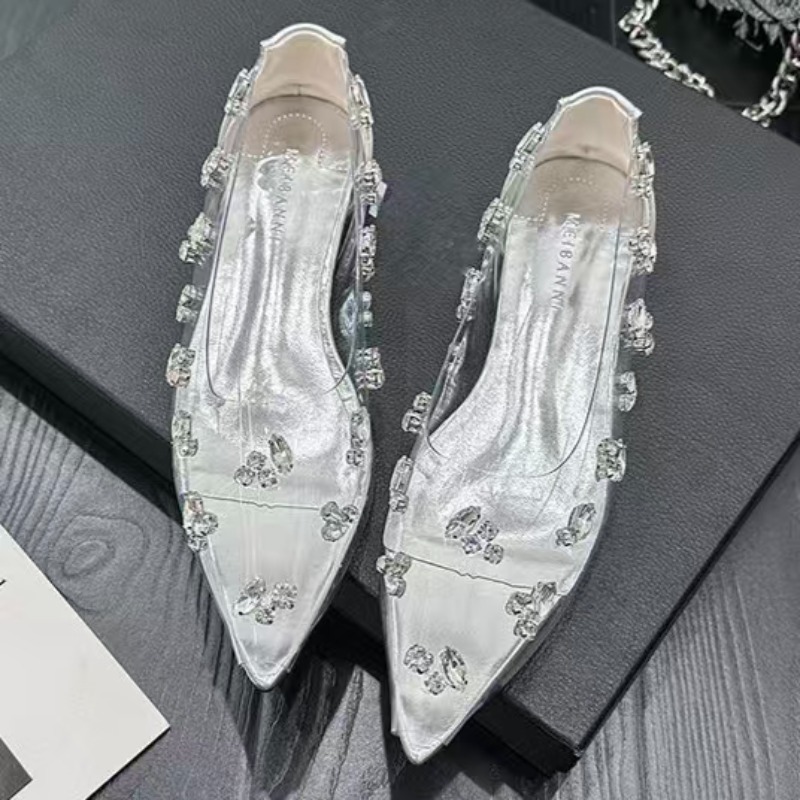 2026 Transparent PVC Rhineston - đánh giá và giá Pointed Toe Flat