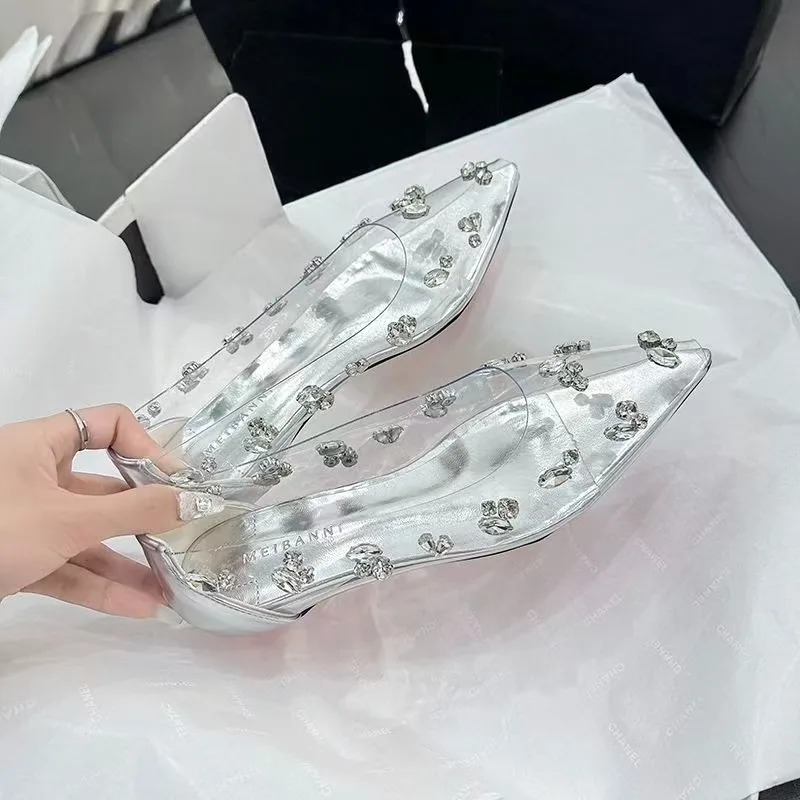 2026 Transparent PVC Rhineston - đánh giá và giá Pointed Toe Flat