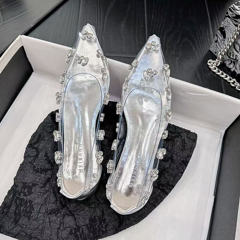 2026 Transparent PVC Rhineston - đánh giá và giá Pointed Toe Flat