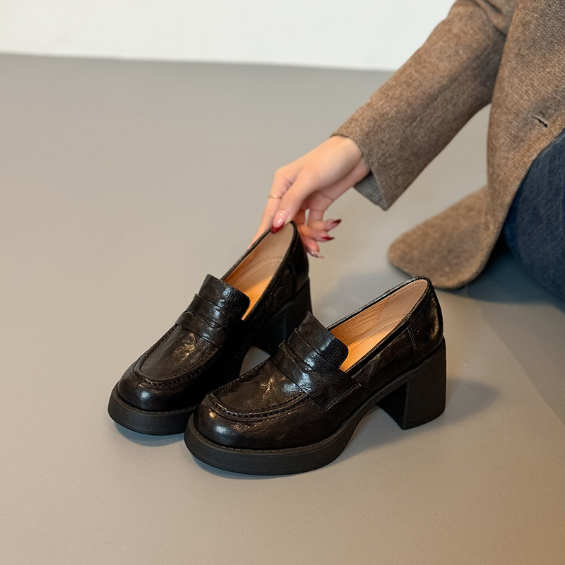 Black Sheepskin French Heel Lo - đánh giá và giá Women'S Shoes Loafers Black
