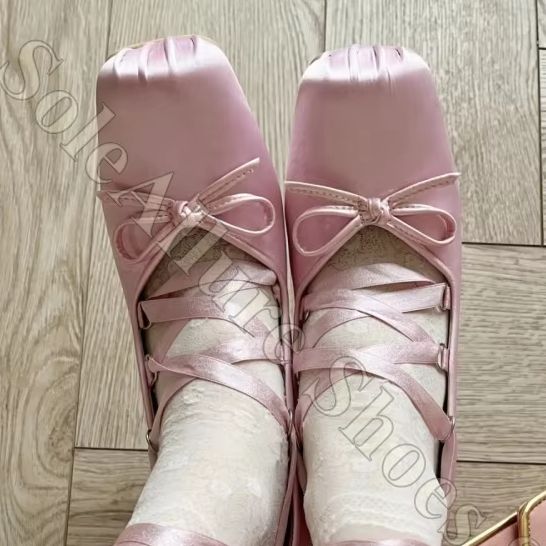 Women Ballet Flats Y2K Satin R - đánh giá và giá Ribbon Tie Heel