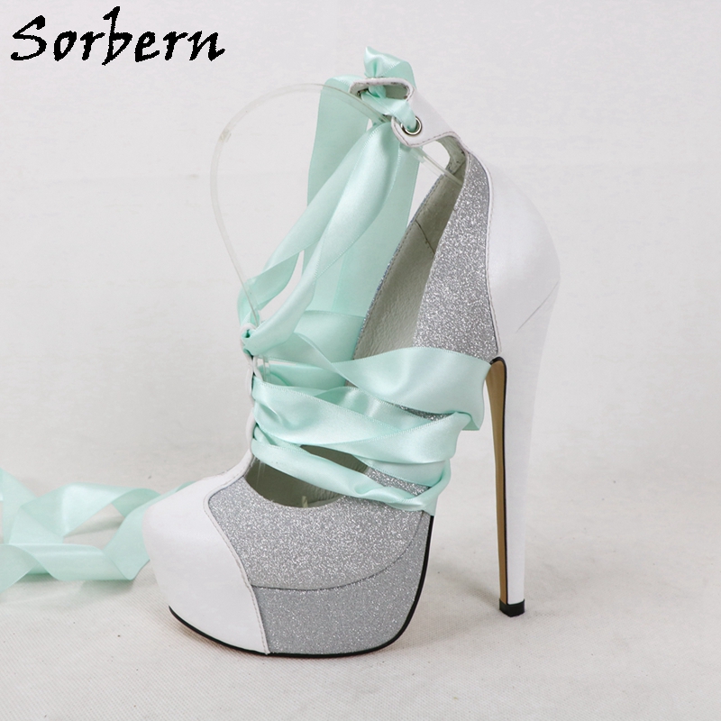 Sorbern White Real Leather Wom - đánh giá và giá Ribbon Tie Heel