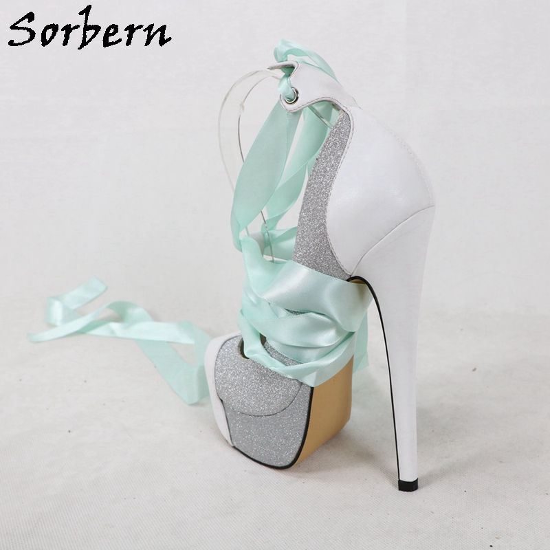 Sorbern White Real Leather Wom - đánh giá và giá Ribbon Tie Heel