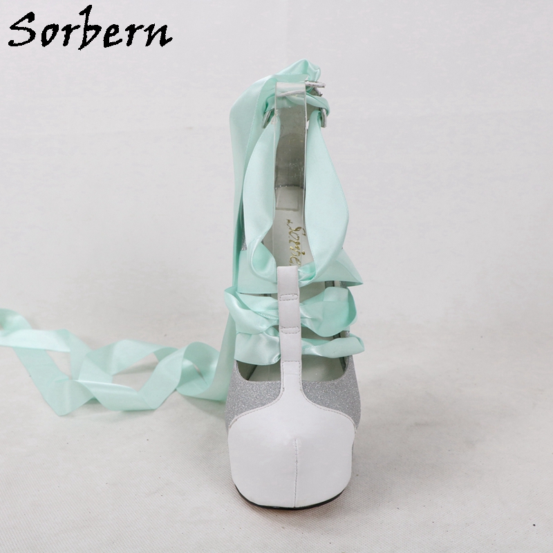 Sorbern White Real Leather Wom - đánh giá và giá Ribbon Tie Heel