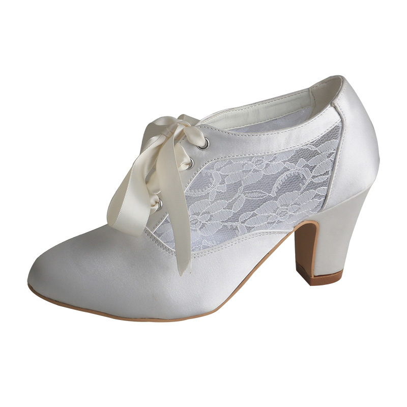 Customized Block Heels Bridal  - đánh giá và giá Ribbon Tie Heel