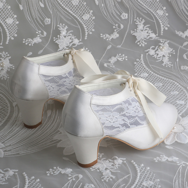 Customized Block Heels Bridal  - đánh giá và giá Ribbon Tie Heel
