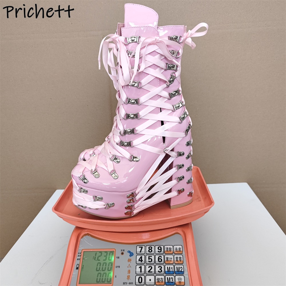 Black Pink Cross Tied Ankle Bo - đánh giá và giá Ribbon Tie Heel