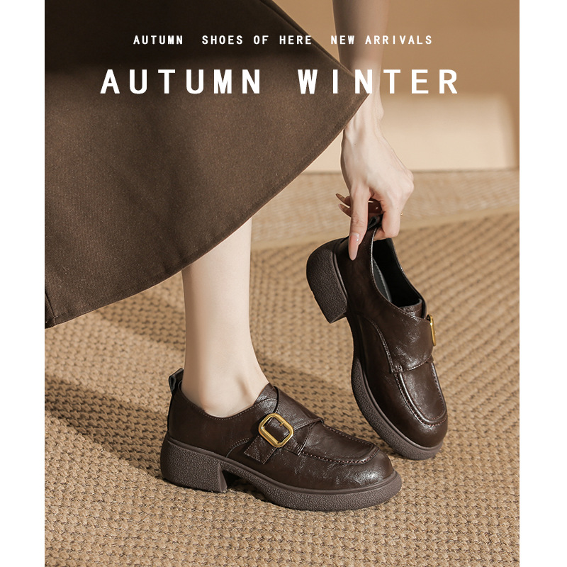 Genuine Leather British Style  - đánh giá và giá Women'S Shoes Loafers Black