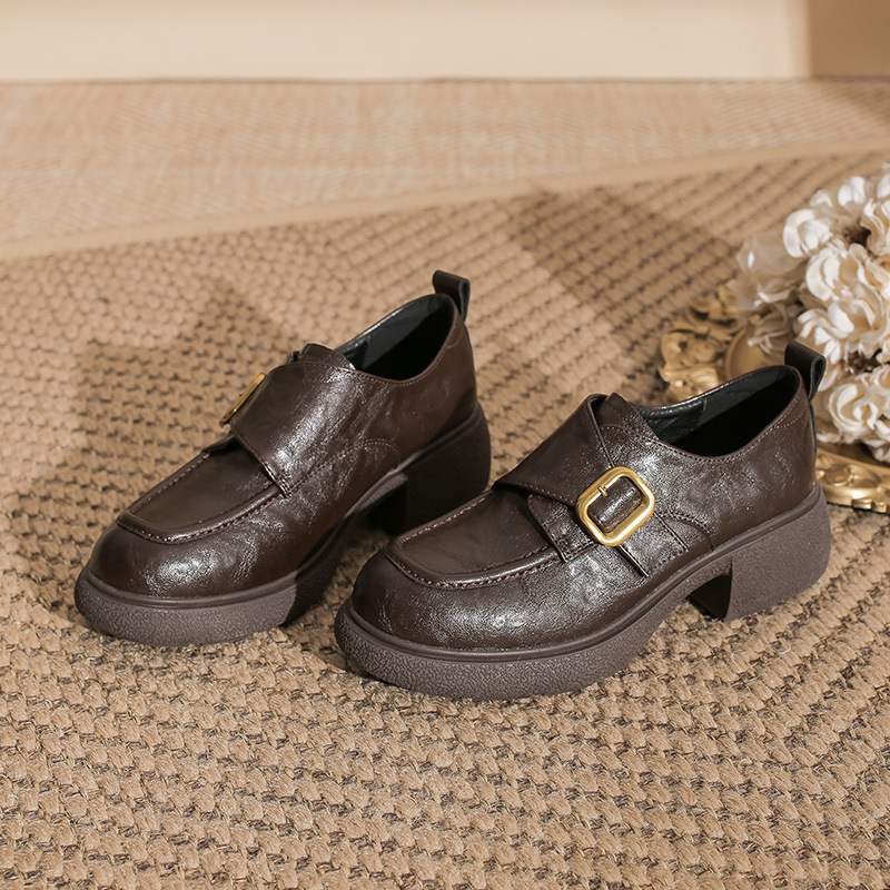 Genuine Leather British Style  - đánh giá và giá Women'S Shoes Loafers Black