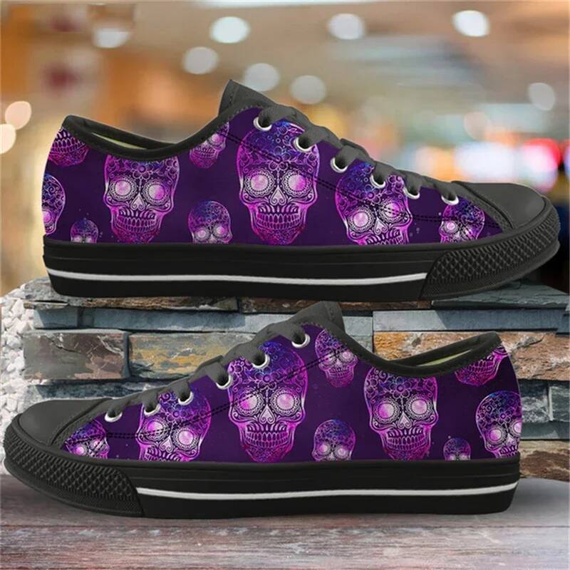 Punk Skull Print Woman Flats F - đánh giá và giá Women Shoes Tennis