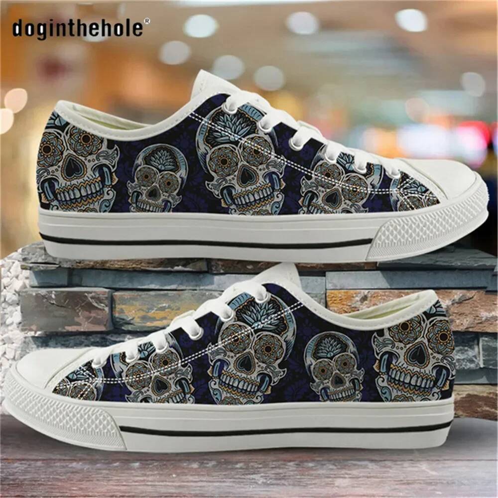Punk Skull Print Woman Flats F - đánh giá và giá Women Shoes Tennis