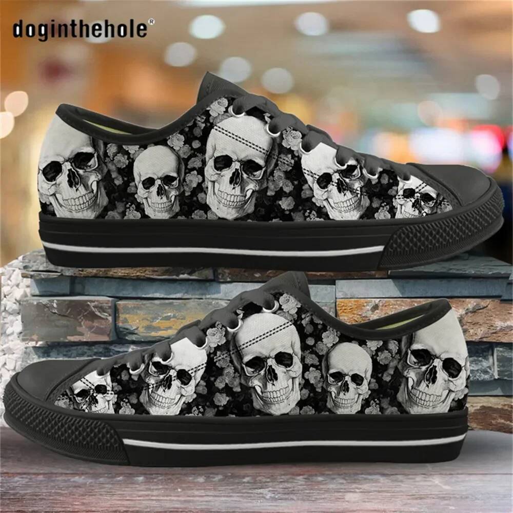 Punk Skull Print Woman Flats F - đánh giá và giá Women Shoes Tennis