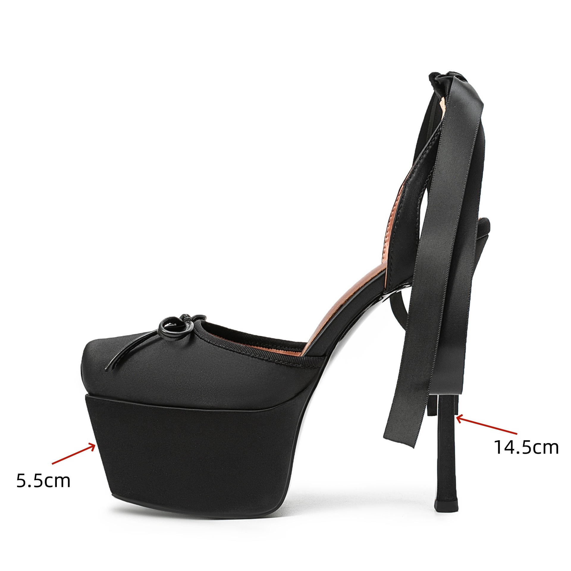 Women Satin Platform Pumps Squ - đánh giá và giá Ribbon Tie Heel